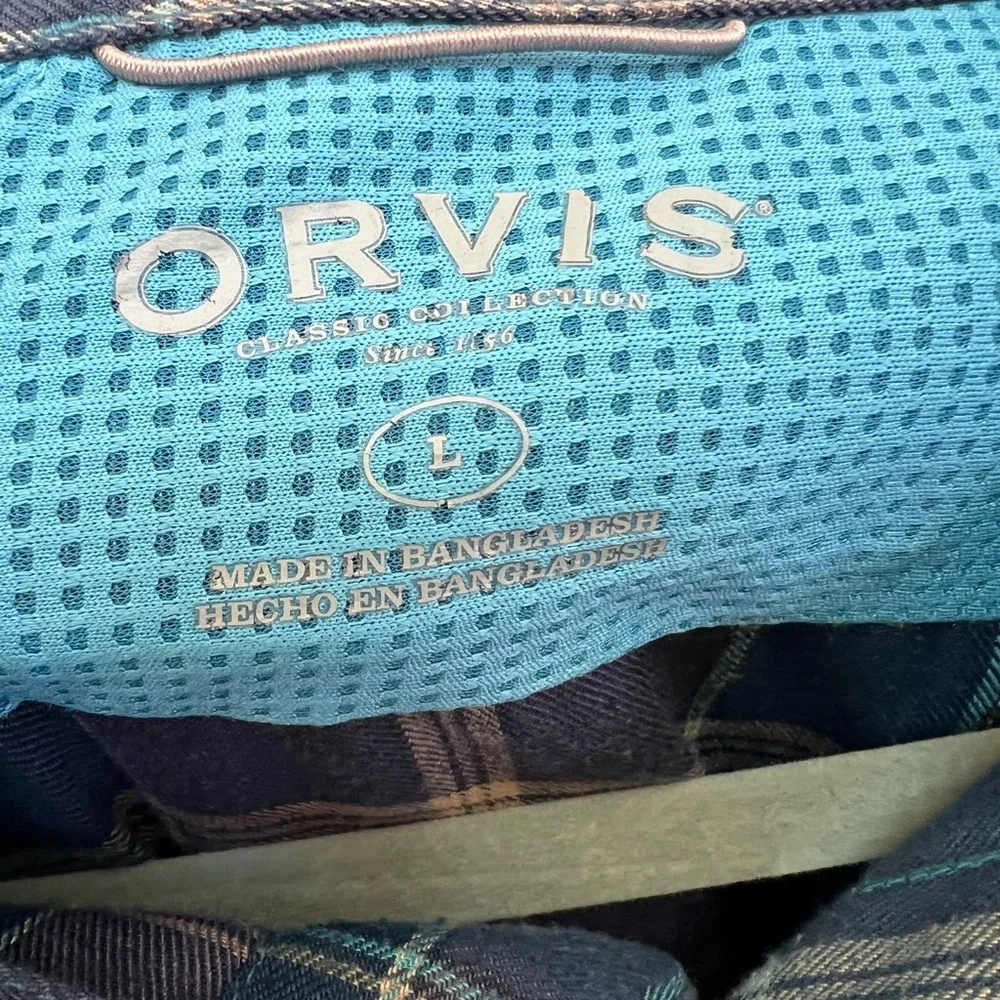 Orvis Classic Collection Plaid Button-Up Shirt L Ventilated Outdoor - Picture 3 of 4
